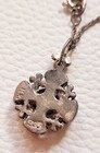 Rare Vintage Jerusalem 935 A.H.K Silver Blue Topaz Round Pendant Necklace 20" — photo 3