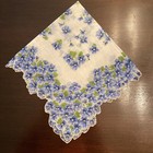 Vintage Handkerchief Hanky with Pansies. never used approx 16" x 16" vivid color