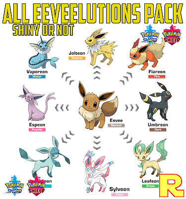 Alle Evoli Entwicklungen 6iv Pack Shiny Ultra Or Not Pokemon Sword Ebay