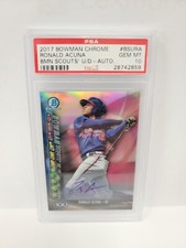 2017 Ronald Acuna Jr Bowman Chrome Scouts Top 100 Update /150 RC Auto PSA 10/10