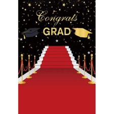 Red Carpet Graduation Backdrop 6x8ft Fabric 2025 Congrats Grad Backdrop for G...