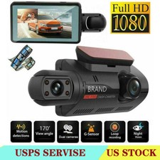 Car DVR Dash Cam Video Recorder G-Sensor 1080P Front And Inside Camera Dual Lens