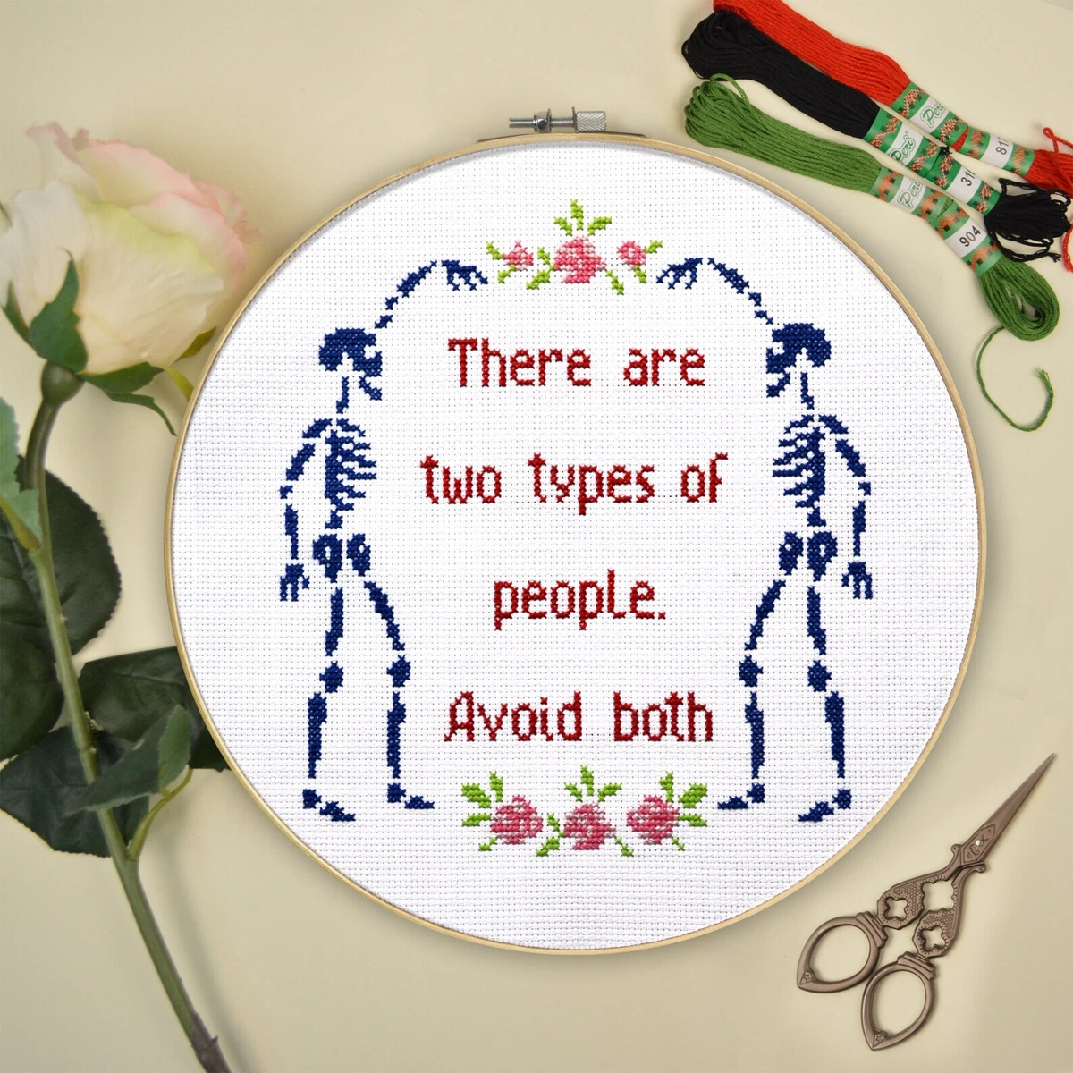 Funny adult cross stitch kit - Quote embroidery kit with easy counted  pattern