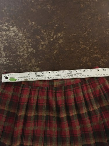 Vintage Rare Pendleton 100% Wool Pleated Wrap Skirt Leather Straps Petite Sz 12 - Picture 8 of 9