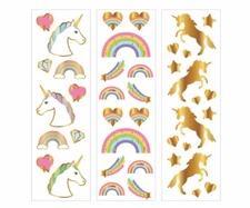 Mrs Grossman's - BELIEVE IN UNICORNS - 3 x STICKERS CUT FROM GIFT BOX, Rainbows