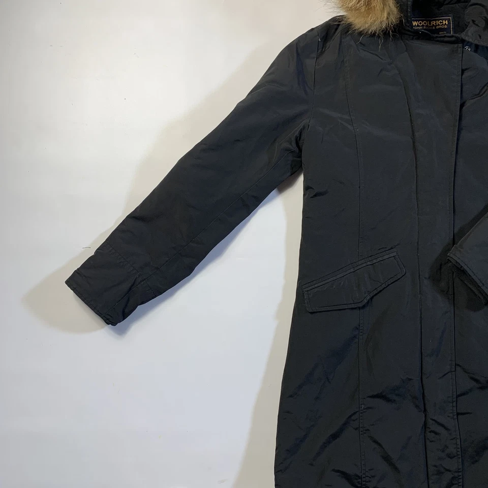 Chaqueta negra Woolrich John Rich & Bros Arctic Parka 60/40 Ramar tela piel capucha Foto 3 de 4