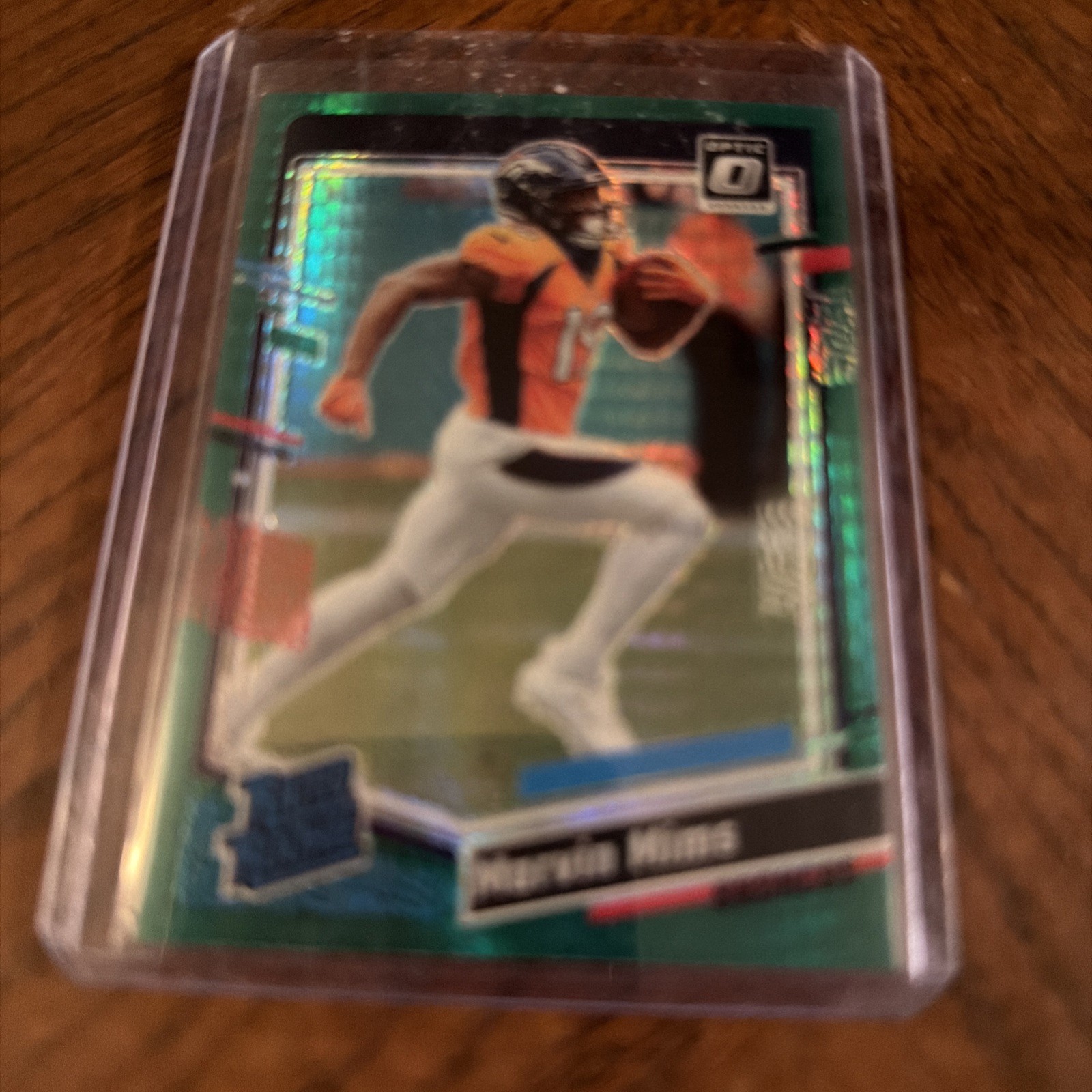 2023 Panini Donruss Optic #231 Marvin Mims Green Hyper Prizm RC Broncos