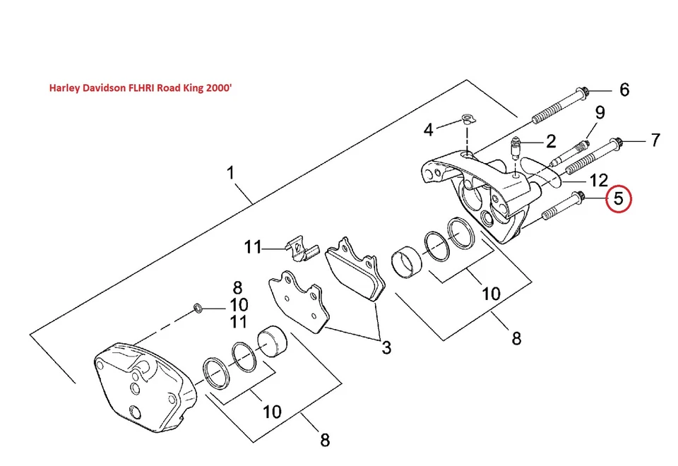 Vis d'étrier de frein 2 pièces pour HARLEY DAVIDSON ROAD KING GLIDE DYNA 4416... - Photo 4/4