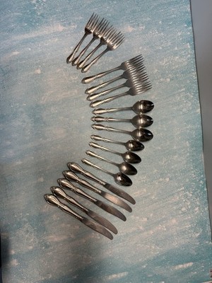 Oneida Community Stainless Flatware Rose Pattern 20 Piece Lot 