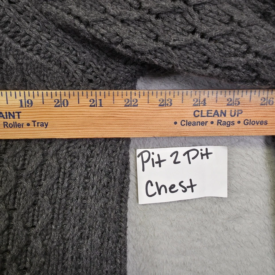 Banana Republic 粗线针织开衫毛衣女式 L 小号灰色披肩 — 第 4/4 张图片