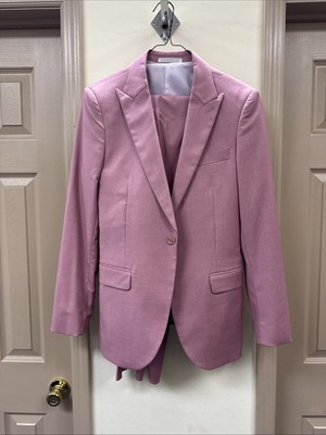 Tazzio Mauve 3-Piece SUIT - 34R Jacket 28 Pants Slim Fit Pre-Owned