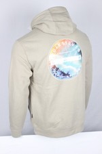 Quiksilver Men's Mountain Wave Circle Graphic Hoodie Fleece Sweatshirt Taupe
