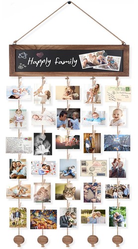 Bikoney Picture Frames Collage Photo Hanging Display Picture Board Wood ...