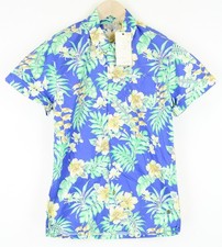 Scotch  Soda Ams Couture Men's Shirt S Blue Cotton Floral Pattern Short Sleeve