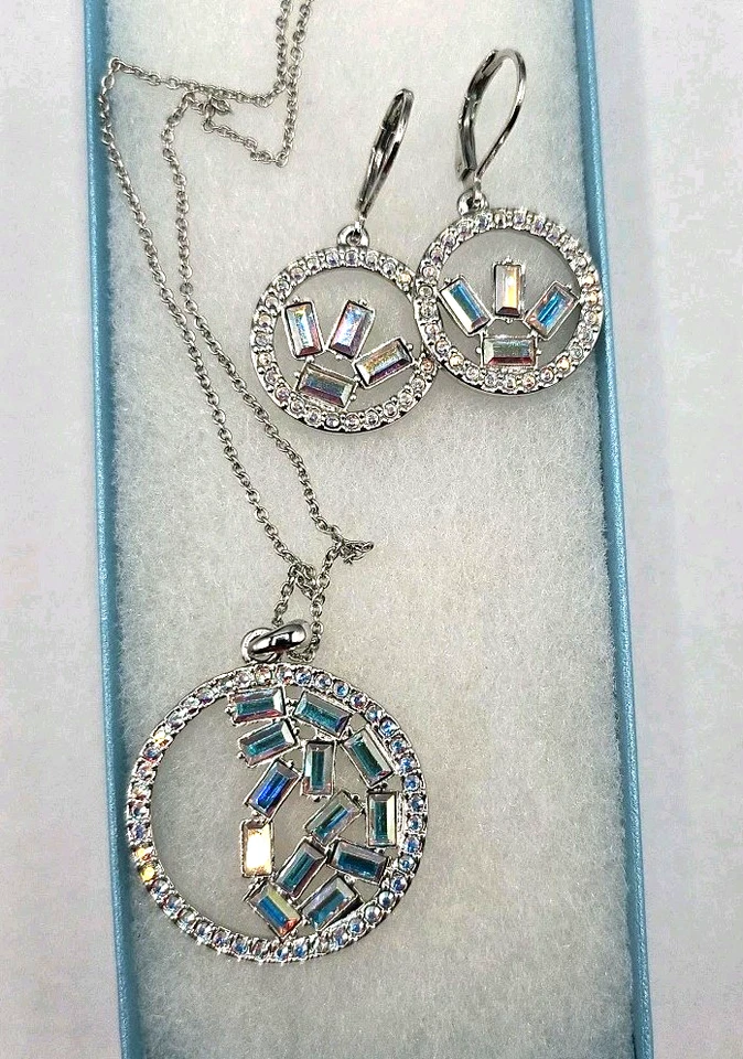 Juego Touchstone Crystal de Swarovski Brillante Romper el Hielo - Collar y Pendientes Foto 3 de 4
