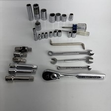 Vintage Craftsman Tool Lot Ratchet Sockets Extensions Wrenches Screwdrivers