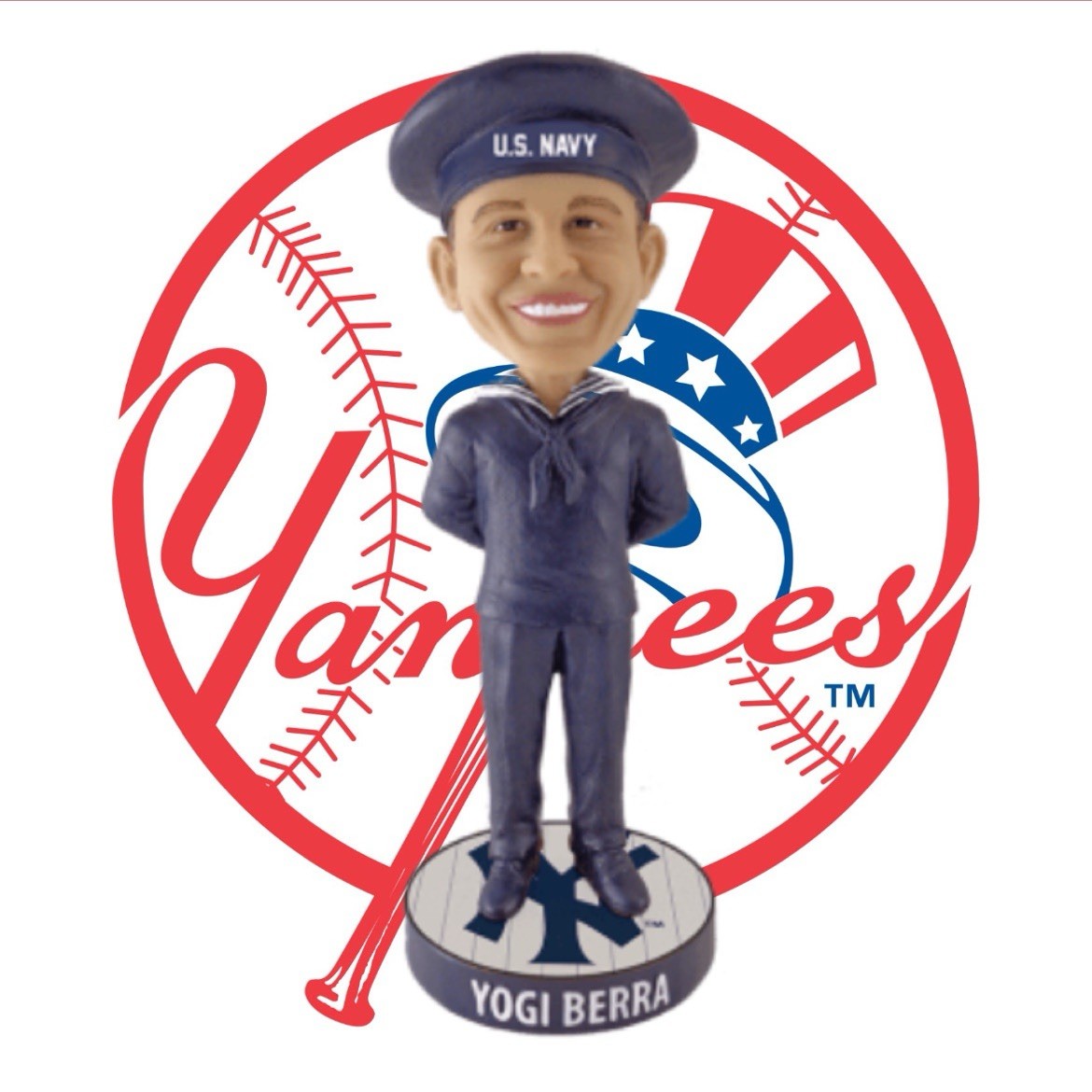 Yogi Berra ボブルヘッド人形 Yogi Berra New York Yankees Field Stripe Bighead Bobblehead FOCO