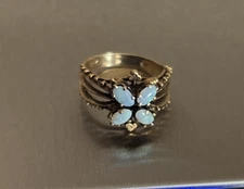 Beautiful Antique Victorian Opal Ring 14k yellow Gold size 7.25 illegible mark