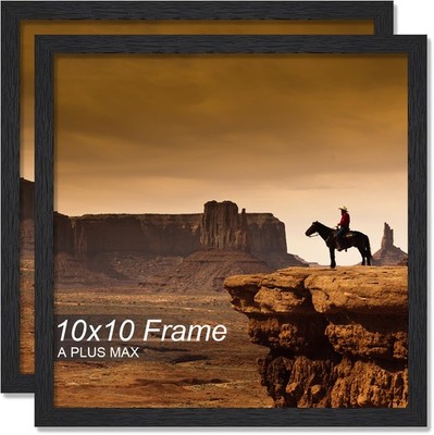 A PLUS MAX 10x10 Picture Frame Set of 2, Black Engineered Wood 10x10,