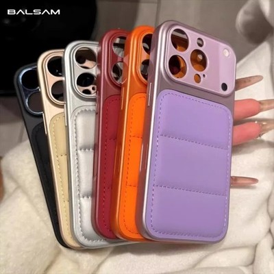 Fashion Puffer Daunenjacke Hülle für iPhone 17 Air 16 15 Pro Max Stoßfest