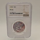 1958 Proof Franklin Half Dollar 50C Silver NGC PF65 KM#199 Philadelphia