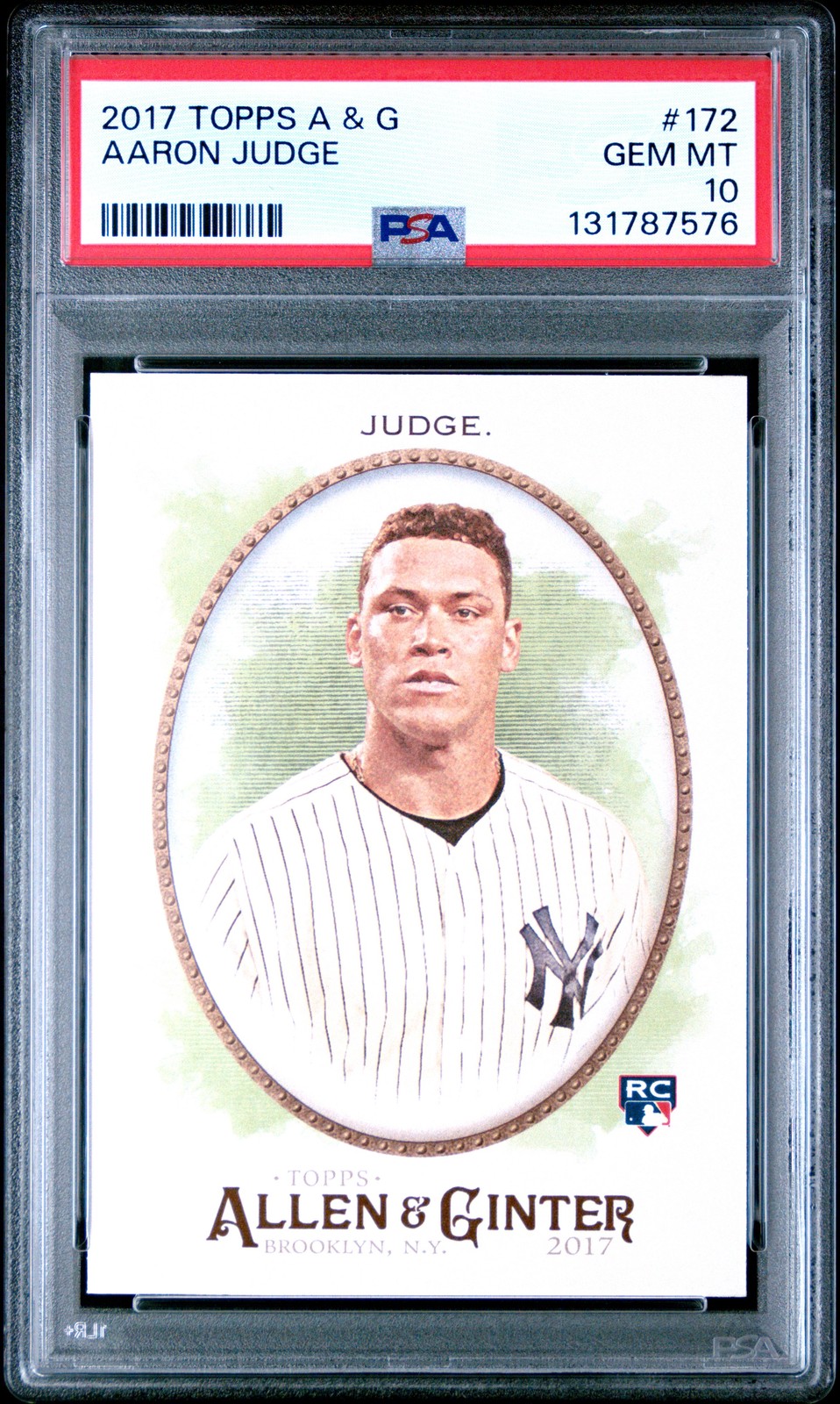 2017 TOPPS ALLEN & GINTER #172 AARON JUDGE ROOKIE RC PSA 10