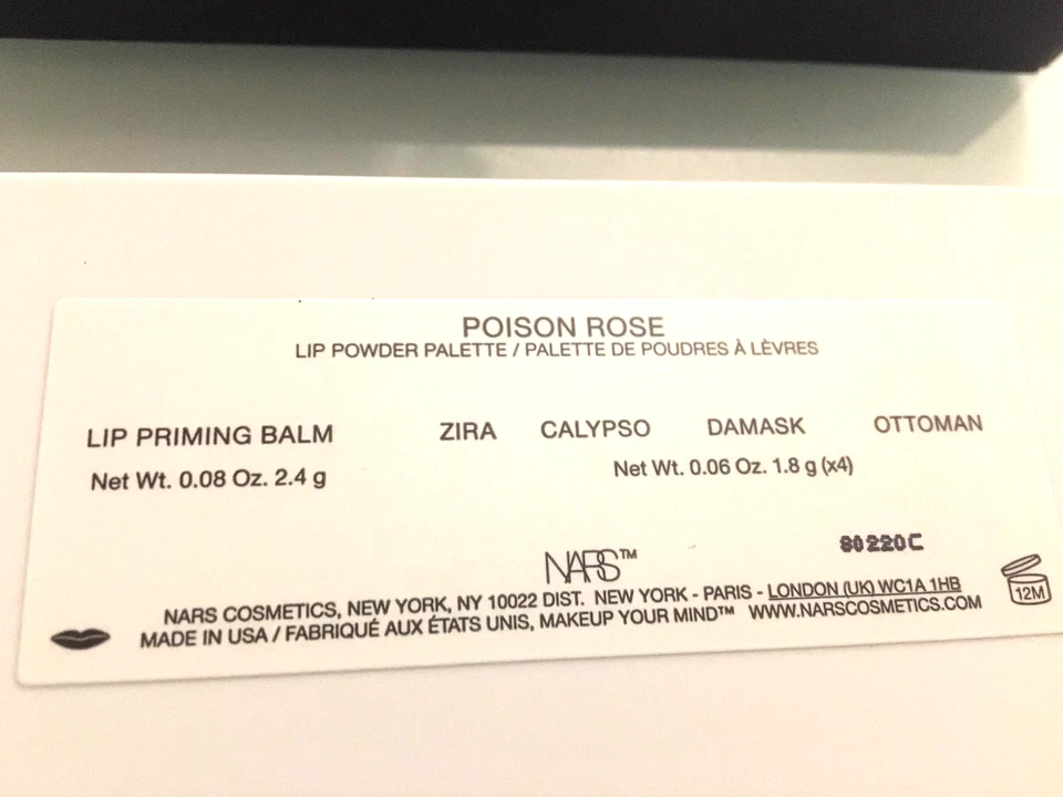 Nars Erdem Poison Rose Lip Powder Palette 8475 Four Shades New NOS - Image 3 of 3