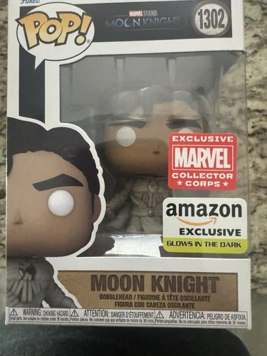 Funko Pop! Moon Knight #1302 GITD Marvel Collector Corps Exclusive + Protector