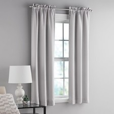 Blackout Curtain Panels Set of 2 Light Gray 30 Inch Wide x 63 Inch Long