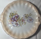 Antique 8 1/2” Two-handled Serving Plate with Floral Design — photo 2