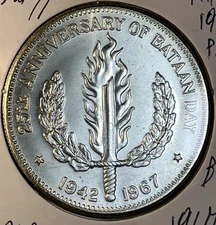 1967 Philippines Silver One 1 Peso Proof Like BU Condition Coin Only 100,000 Mtd