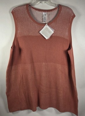 Wynne Layers Womens Size 2X Mauve Pink Ribbed Sleeveless Sweater Vest