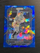 2023 Panini Prizm Blue Ice Prizm Babe Ruth #2 New York Yankees Hall Of Fame