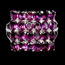 925 Sterling Silver Ring Oval Rhodolite Garnet Natural Gemstone Jewelry Size 8