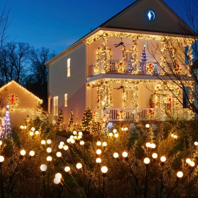 8 Pack Solar Firefly Lights 64 LED Solar Powered Garden Lights Swaying Yard L...
