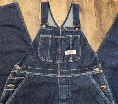 Vtg Big Mac Square Back Workwear Carpenter Denim Jean Overalls