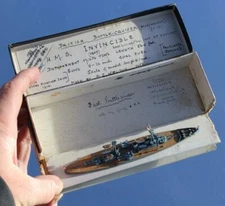 HMS INVINCIBLE ROYAL NAVY FINE SCRATCH BUILT BASSETT LOWKE STYLE MODEL SHIP