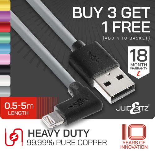 JuicEBitz | Heavy Duty USB Charging Cable Lead for iPad iPhone 14 13 12 11 XR XS - Picture 1 of 63