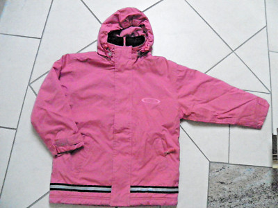Mädchen Winter Jacke mit Kapuze, warm, Rosa,  Gr. 128 SLC RAIN  Fleece gefüttert