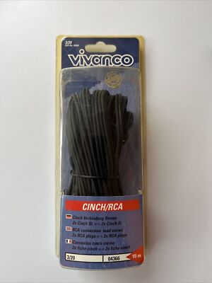 Vivanco Cinch/RCA 10m High Quality Audio Visual TV Video HiFi Kabel 04366