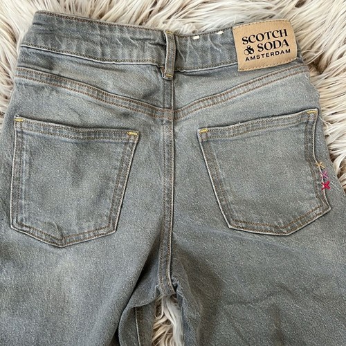 Scotch & Soda The Wave Grey High Rise Wide Leg Denim Jeans Girls Size 8 - Picture 7 of 12
