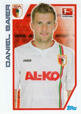 Topps Bundesliga Sticker 2012/2013 No. 14 Daniel Baier FC Augsburg Image NEW PRODUCT