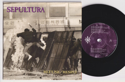 SEPULTURA * Refuse / Resist * TRASH METAL * 1994 DUTCH POSTER SLEEVE 7'' 45 *