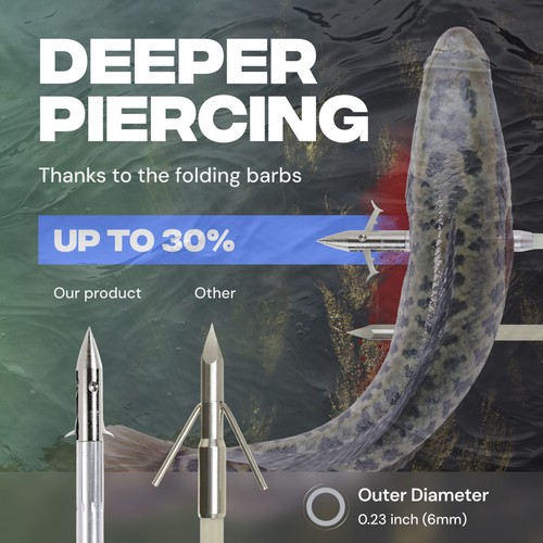 BALLISTA Crossbows Bowfishing Arrows 15" Length 6mm MicroDiameter Pack of 3 - Picture 5 of 9