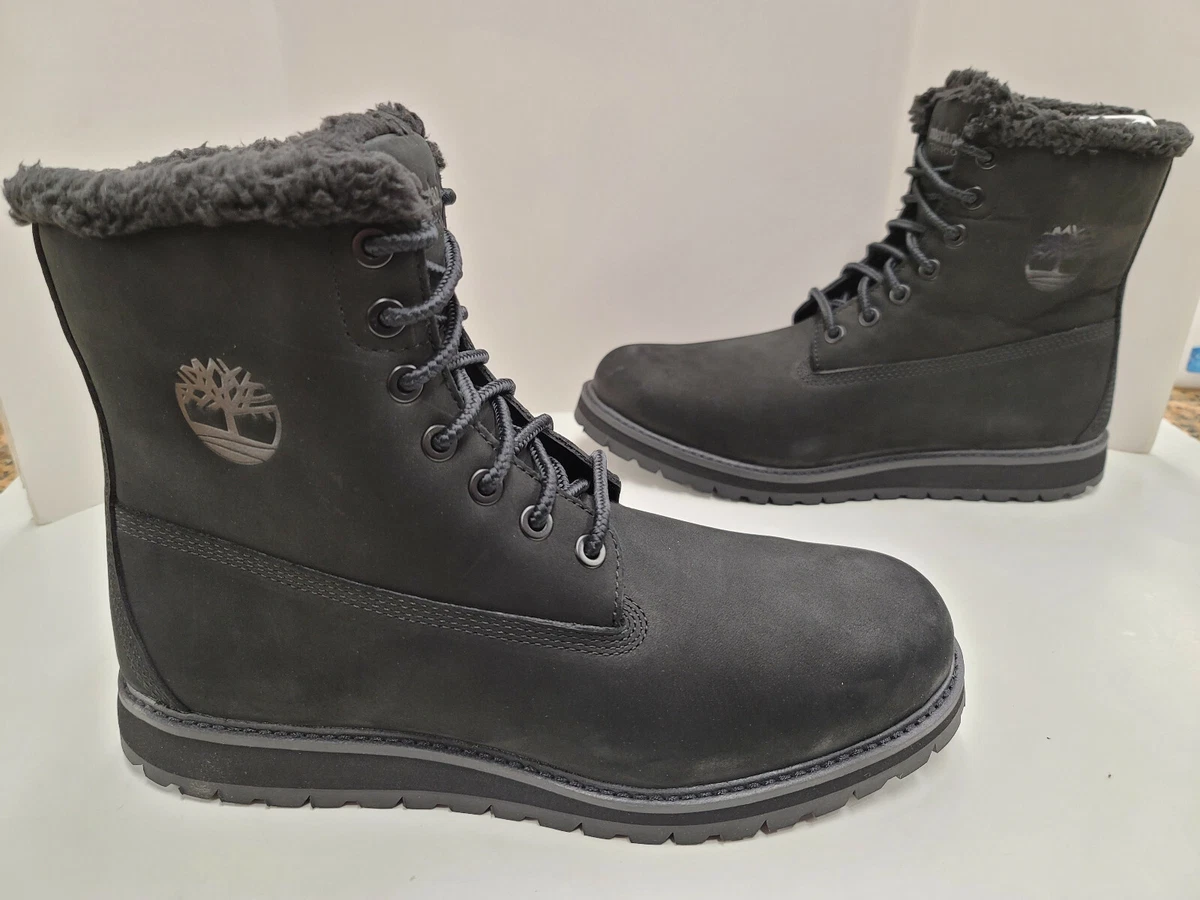 Timberland Waterproof gray Fur Lined Leather boots 10521 Black size 10 Timberland Fur In Men main image 4