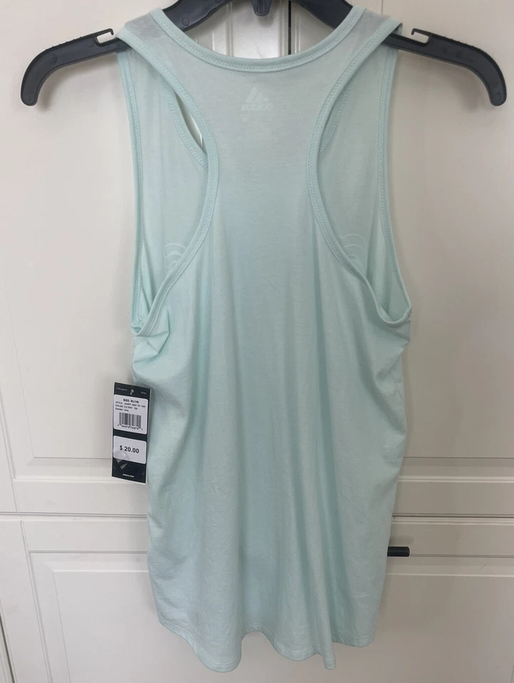 Camiseta sin mangas Adidas con logotipo para niñas, Ice Mint, talla XLG 16 (AA4977) Foto 4 de 4