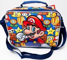 Nintendo Super Mario Boys School Lunch Bag Mario Snack Box Travel Tote New