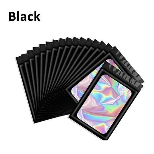 100 Pcs Mylar Bags, Holographic Packaging Bags, Resealable Smell Proof Bags US - Picture 2 of 20