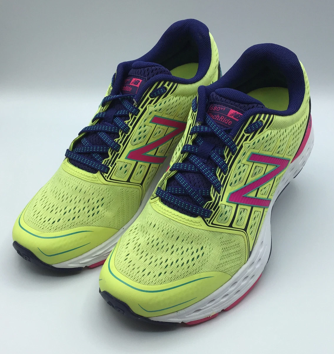 Libro Guinness de récord mundial entregar tirar a la basura New Balance 680 V5 Running Shoes Women's Size US 8.5 B Yellow Pink Blue  W680CM5 | eBay