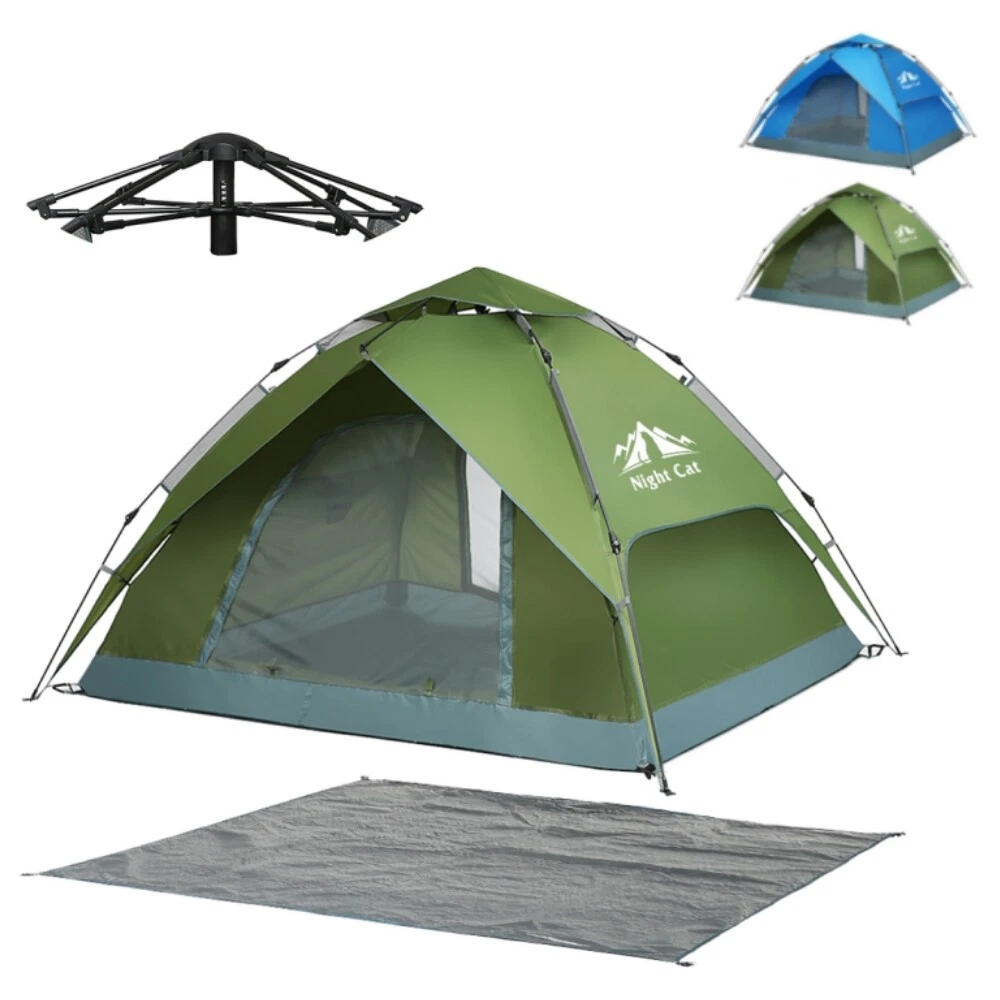 2 Mens Instant Automatic Pop Up Tent Camping Hiking Outdoor with Waterproof Tarp
